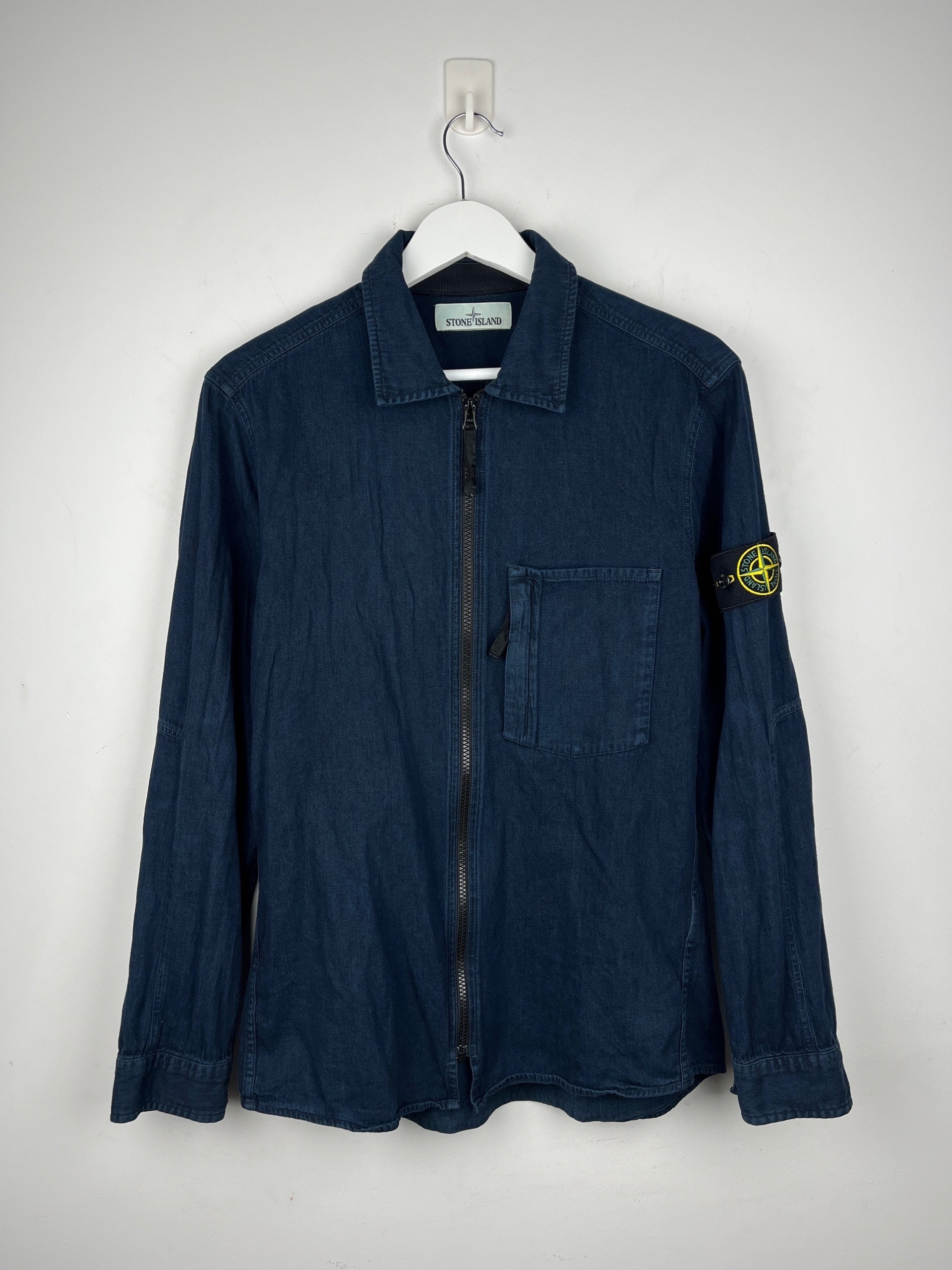 STONE ISLAND INDIGO DENIM OVERSHIRT (67 COLL.)